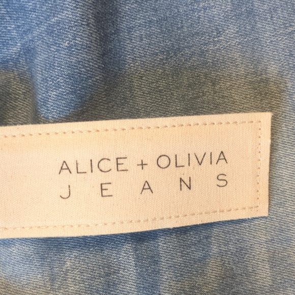 Alice and Olivia, denim and lamb leather mini skirt, size 28 - Picture 8 of 9